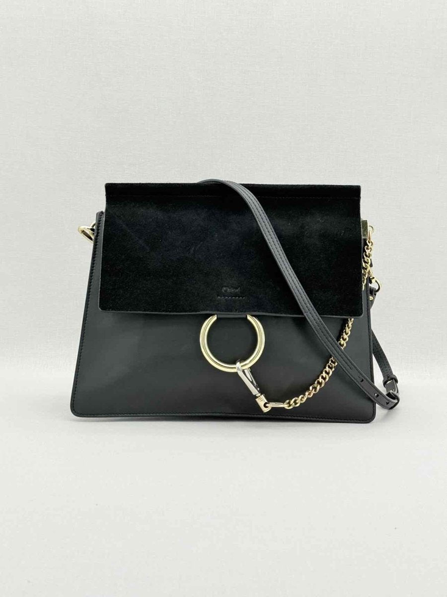 Pre - loved CHLOE Faye Black Shoulder Bag at Reems Closet