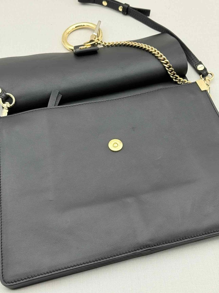 Pre - loved CHLOE Faye Black Shoulder Bag at Reems Closet