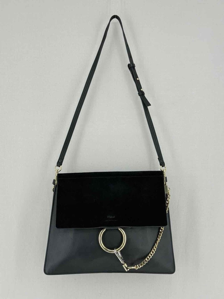 Pre - loved CHLOE Faye Black Shoulder Bag at Reems Closet