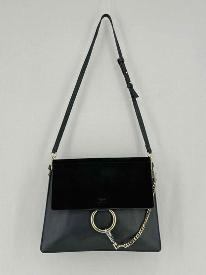 Pre - loved CHLOE Faye Black Shoulder Bag at Reems Closet