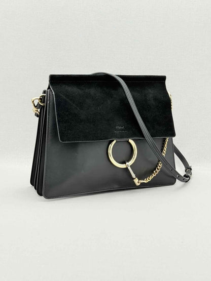 Pre - loved CHLOE Faye Black Shoulder Bag at Reems Closet
