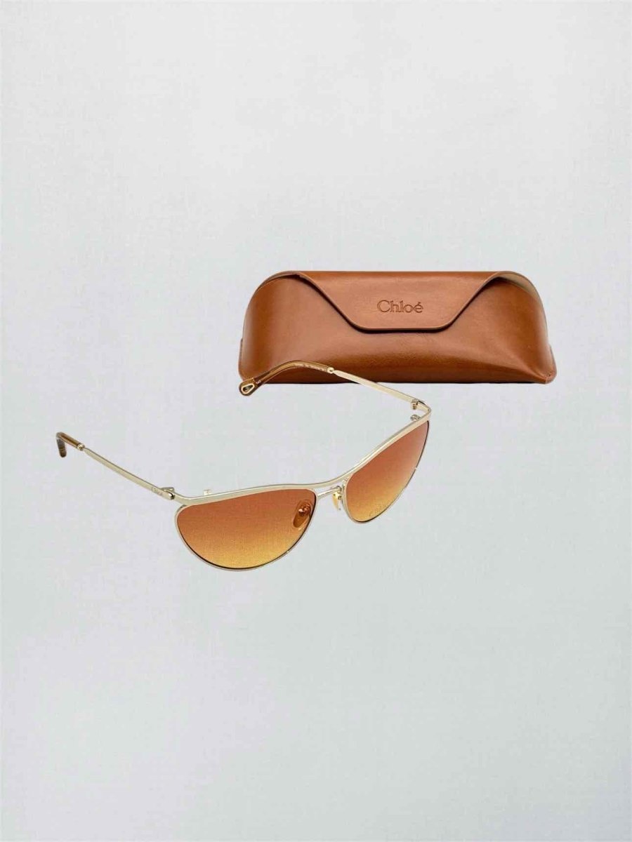 Pre-loved CHLOE Gold Tone Sunglasses at Reems Closet