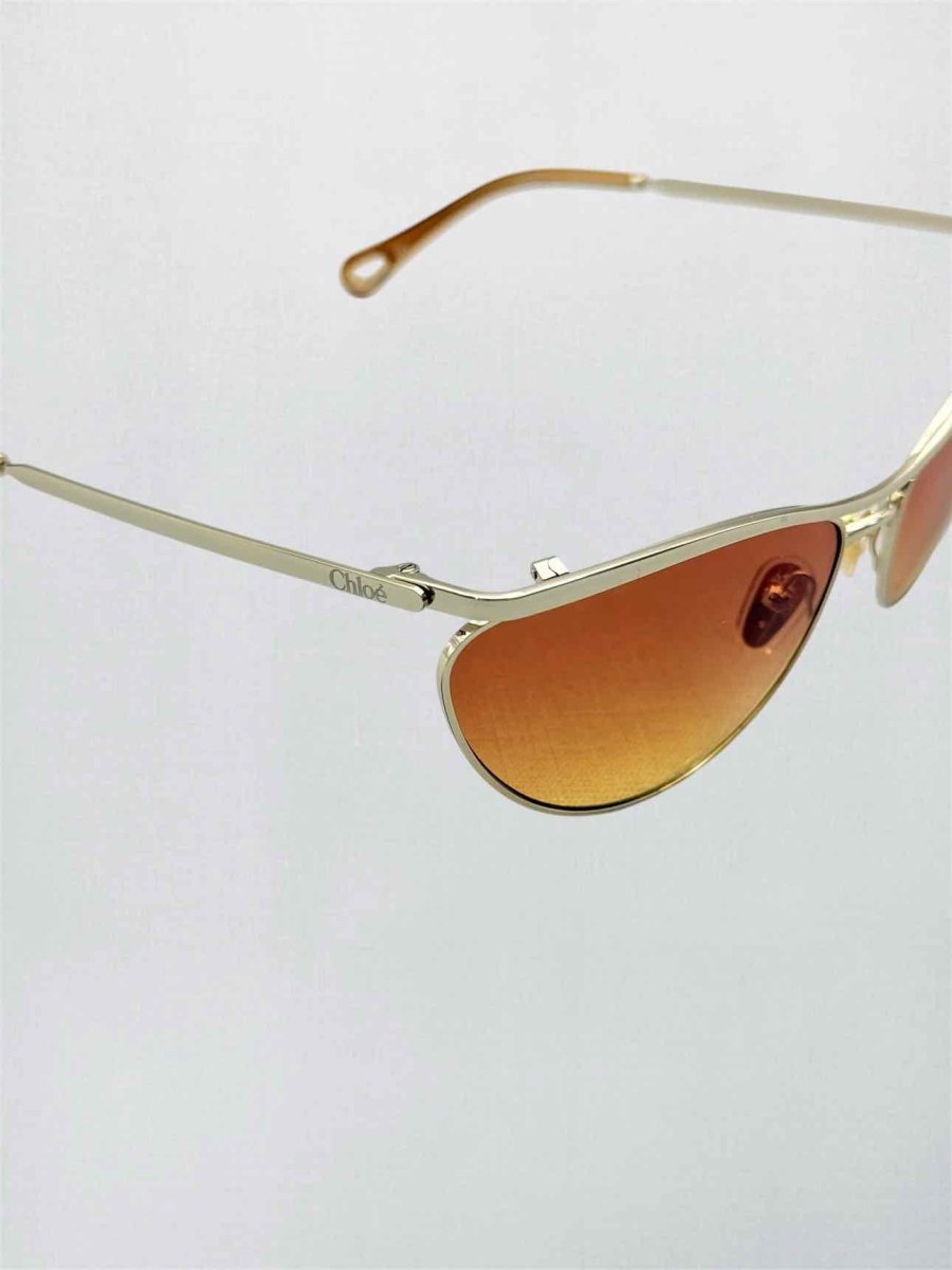 Pre-loved CHLOE Gold Tone Sunglasses at Reems Closet
