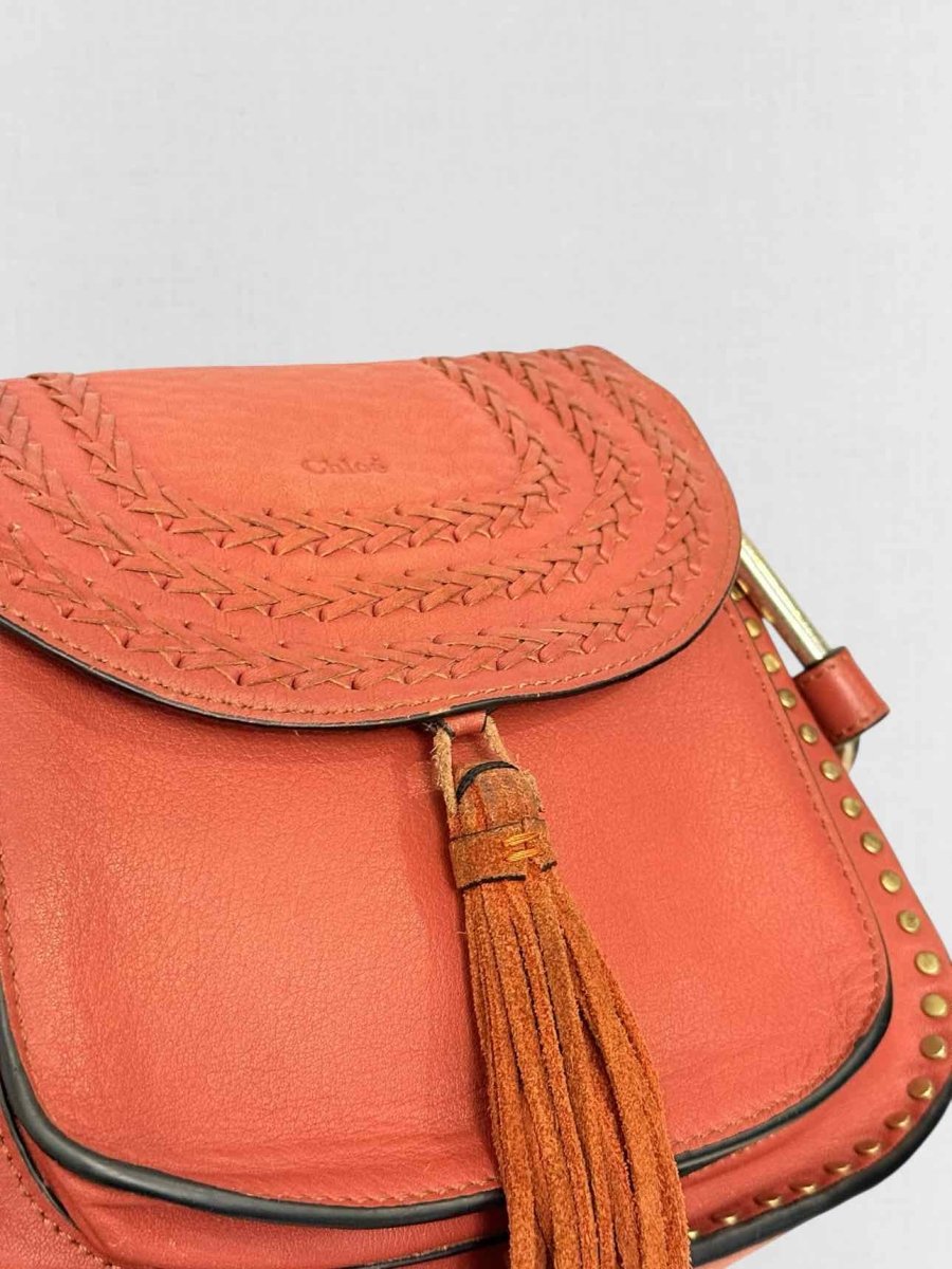 Pre - loved CHLOE Hudson Rusty Orange Tassle Crossbody at Reems Closet