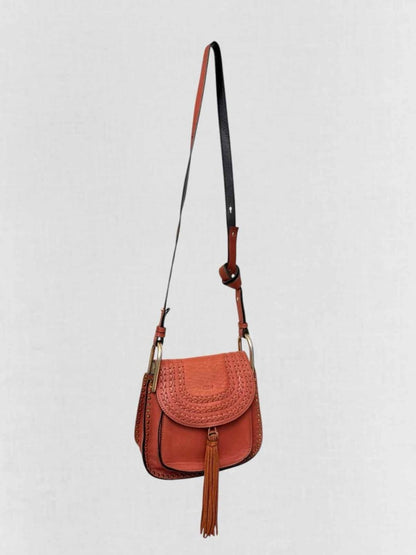 Pre - loved CHLOE Hudson Rusty Orange Tassle Crossbody at Reems Closet