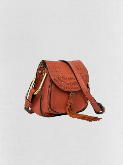 Pre - loved CHLOE Hudson Rusty Orange Tassle Crossbody at Reems Closet