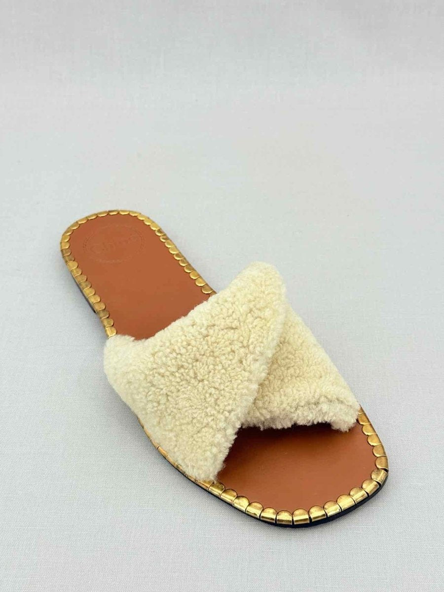 Pre - loved CHLOE Idol Cream Size EU 40 Slides at Reems Closet