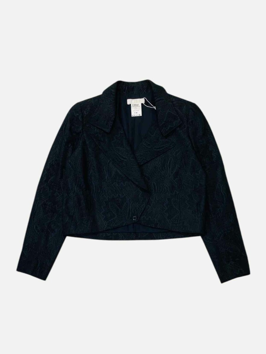 Pre - loved CHLOE Jacquard Black Size US 6 Jacket at Reems Closet