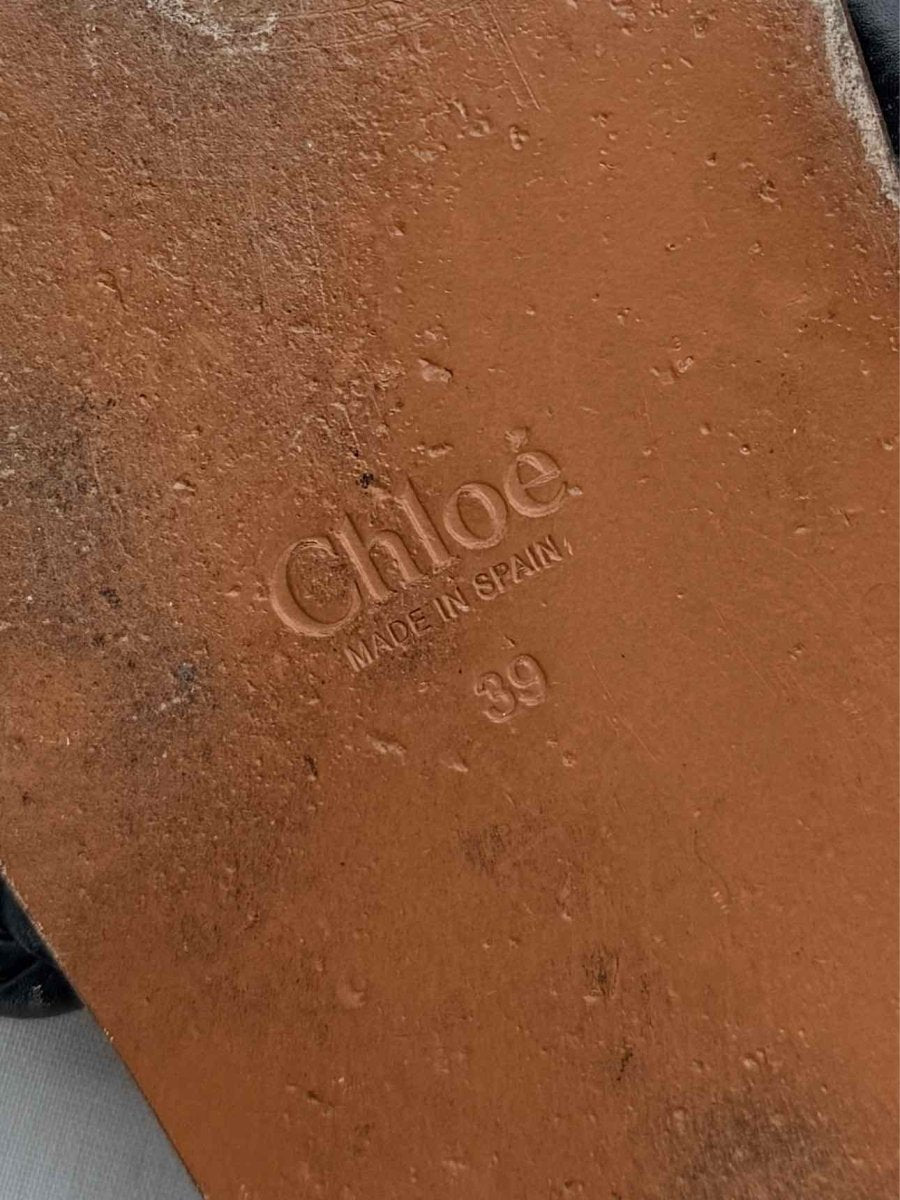Pre-loved CHLOE Kacey Black Size EU 39 Mules at Reems Closet