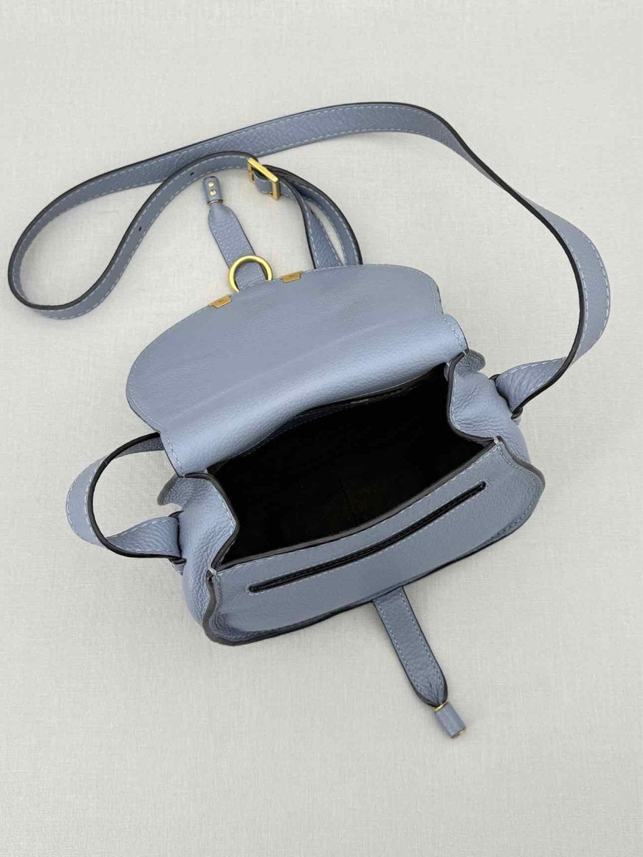 Pre - loved CHLOE Marcie Blue Crossbody at Reems Closet