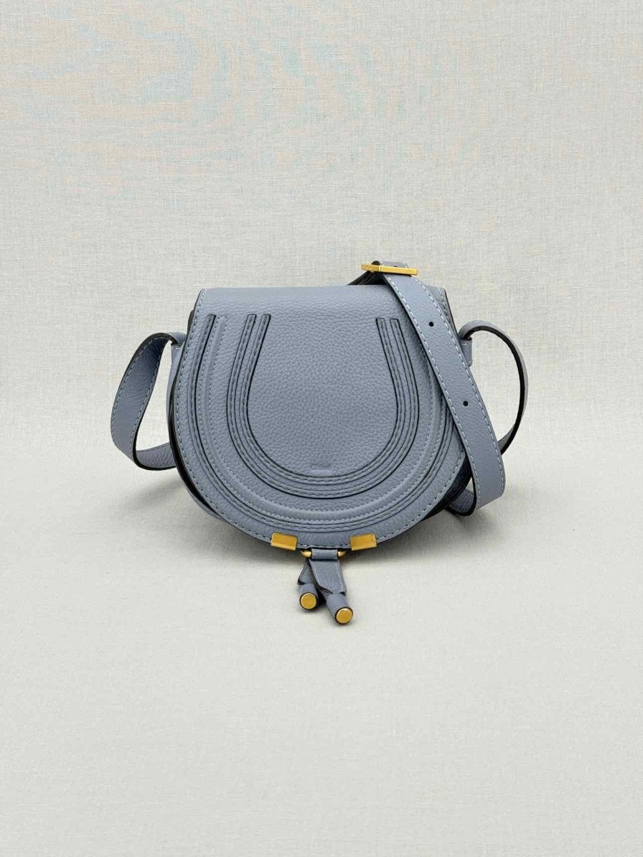 Pre - loved CHLOE Marcie Blue Crossbody at Reems Closet