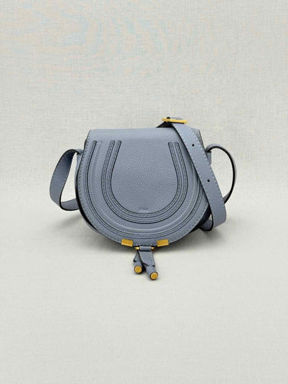 Pre - loved CHLOE Marcie Blue Crossbody at Reems Closet