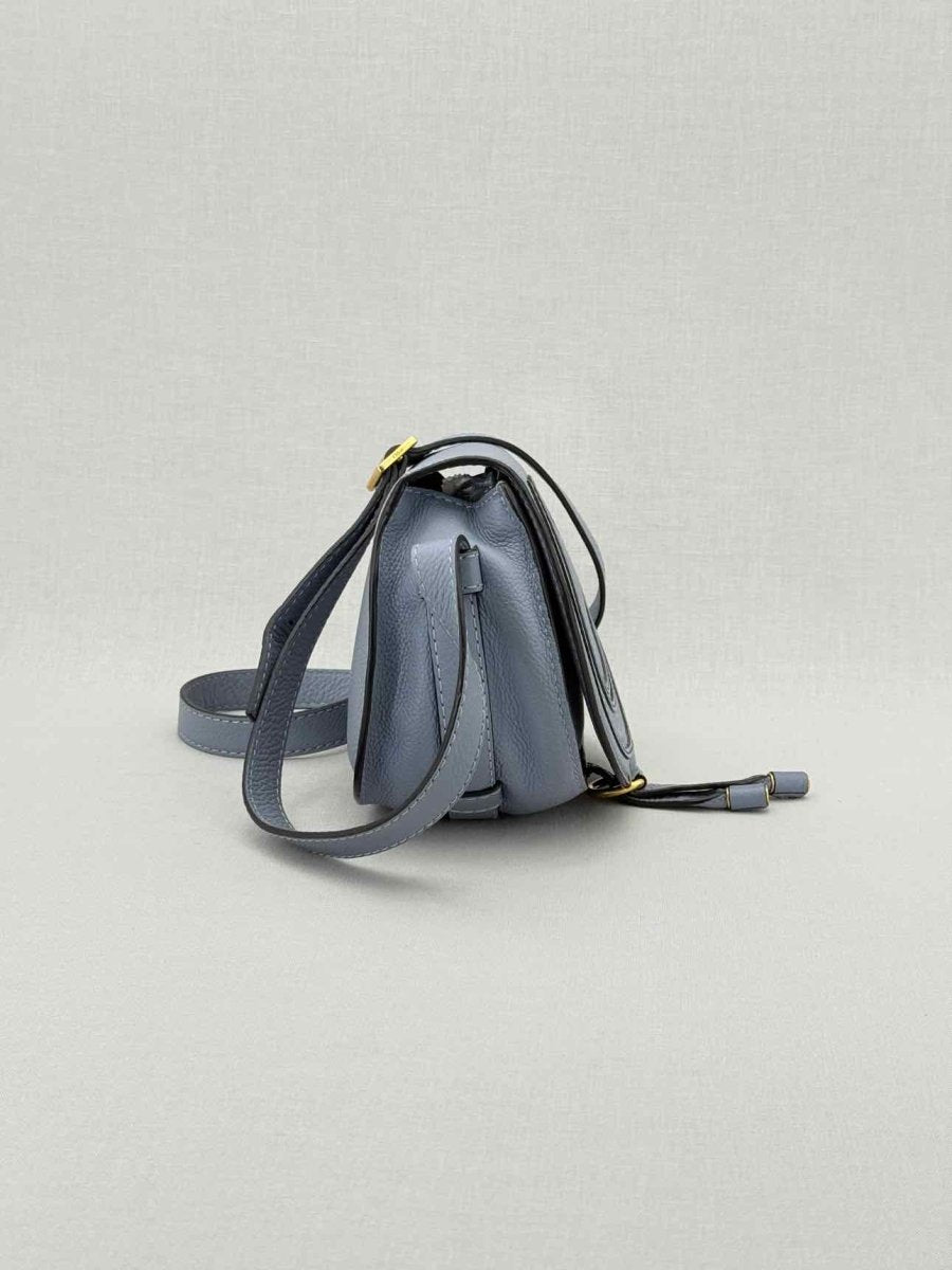 Pre - loved CHLOE Marcie Blue Crossbody at Reems Closet