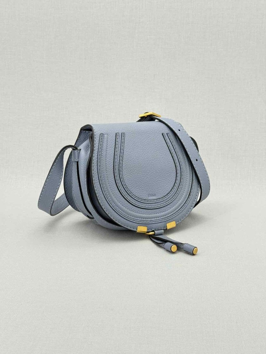 Pre - loved CHLOE Marcie Blue Crossbody at Reems Closet