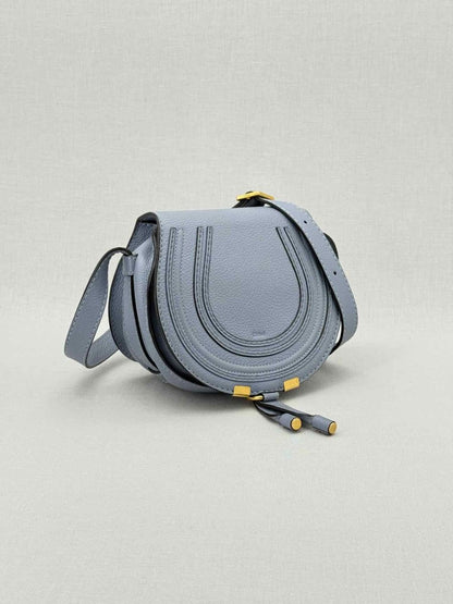 Pre - loved CHLOE Marcie Blue Crossbody at Reems Closet