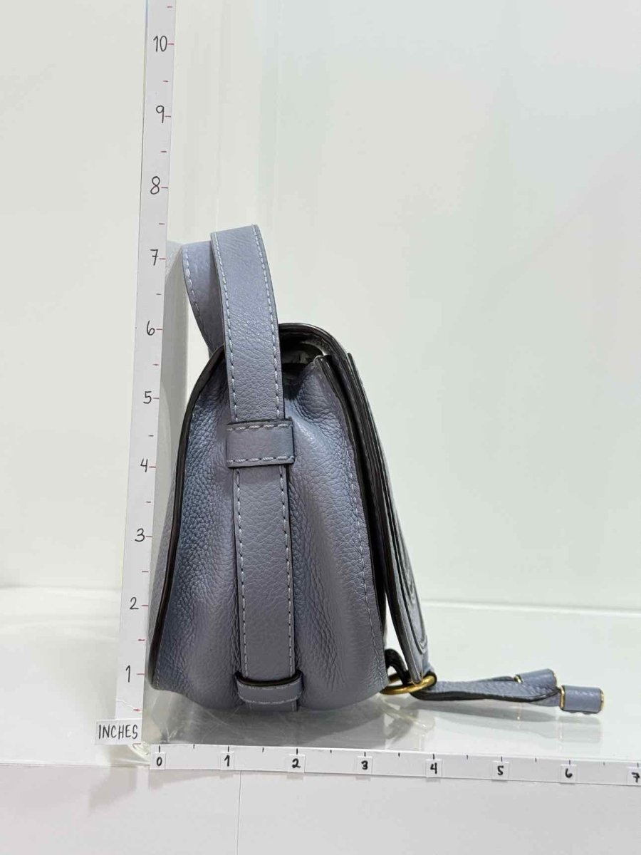 Pre - loved CHLOE Marcie Blue Crossbody at Reems Closet