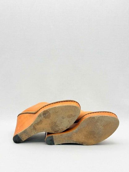 Pre-loved CHLOE Mule Clogs Tan Size EU 40 Wedges at Reems Closet