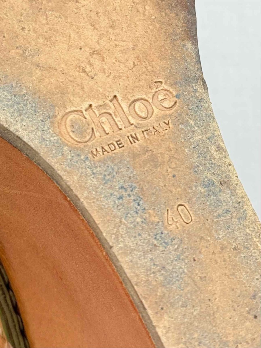 Pre-loved CHLOE Mule Clogs Tan Size EU 40 Wedges at Reems Closet