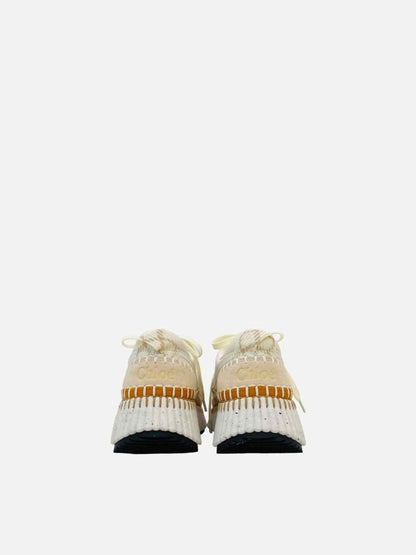 Pre-loved CHLOE Nama Runner White & Orange Sneakers from Reems Closet