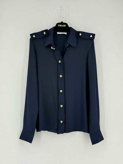 Pre - loved CHLOE Navy Blue Size US 8 Shirt at Reems Closet