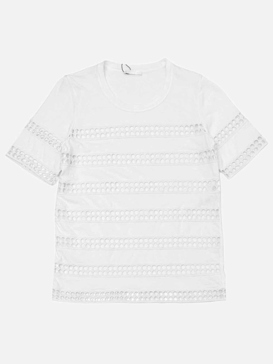 Pre - loved CHLOE Off - white Eyelet Top at Reems Closet