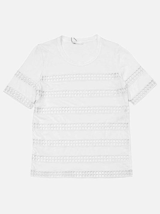 Pre - loved CHLOE Off - white Eyelet Top at Reems Closet