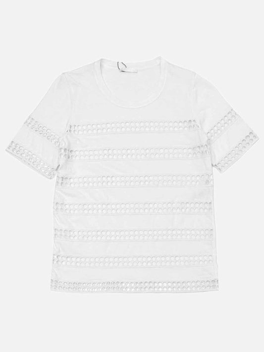 Pre-loved CHLOE Off-white Eyelet Top from Reems Closet