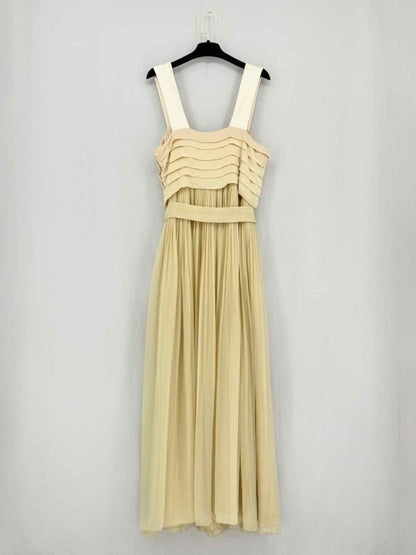 Pre - loved CHLOE Resort 2010 Beige Pleated Size US 8 Midi Dress at Reems Closet