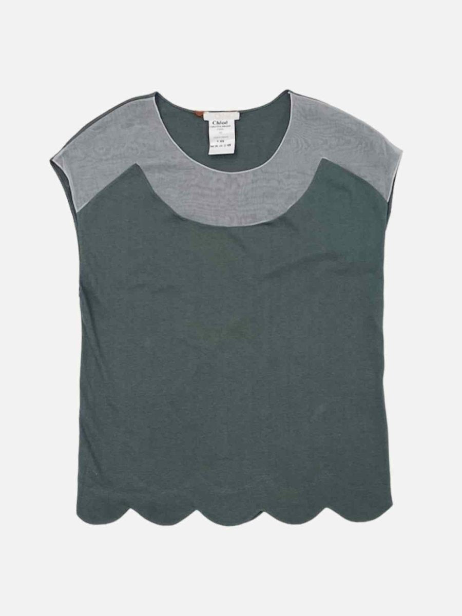 Pre - loved CHLOE Sleeveless Grey Top at Reems Closet