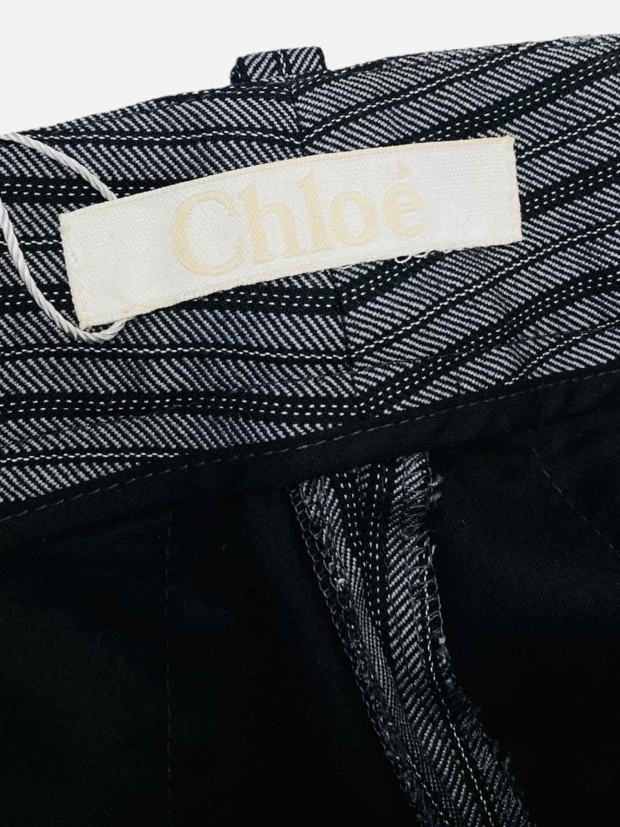 Pre - loved CHLOE Tailored Grey & Black Striped Pants at Reems Closet