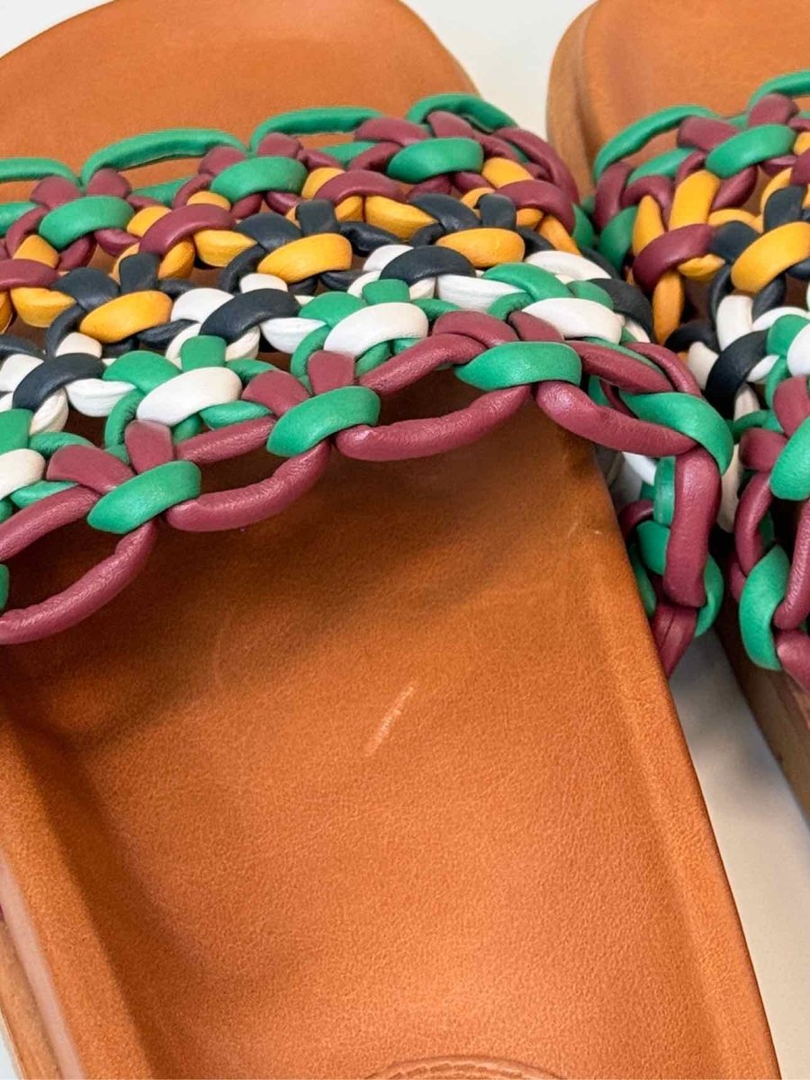 Pre - loved CHLOE Tan Multicolor Size EU 40 Slides at Reems Closet