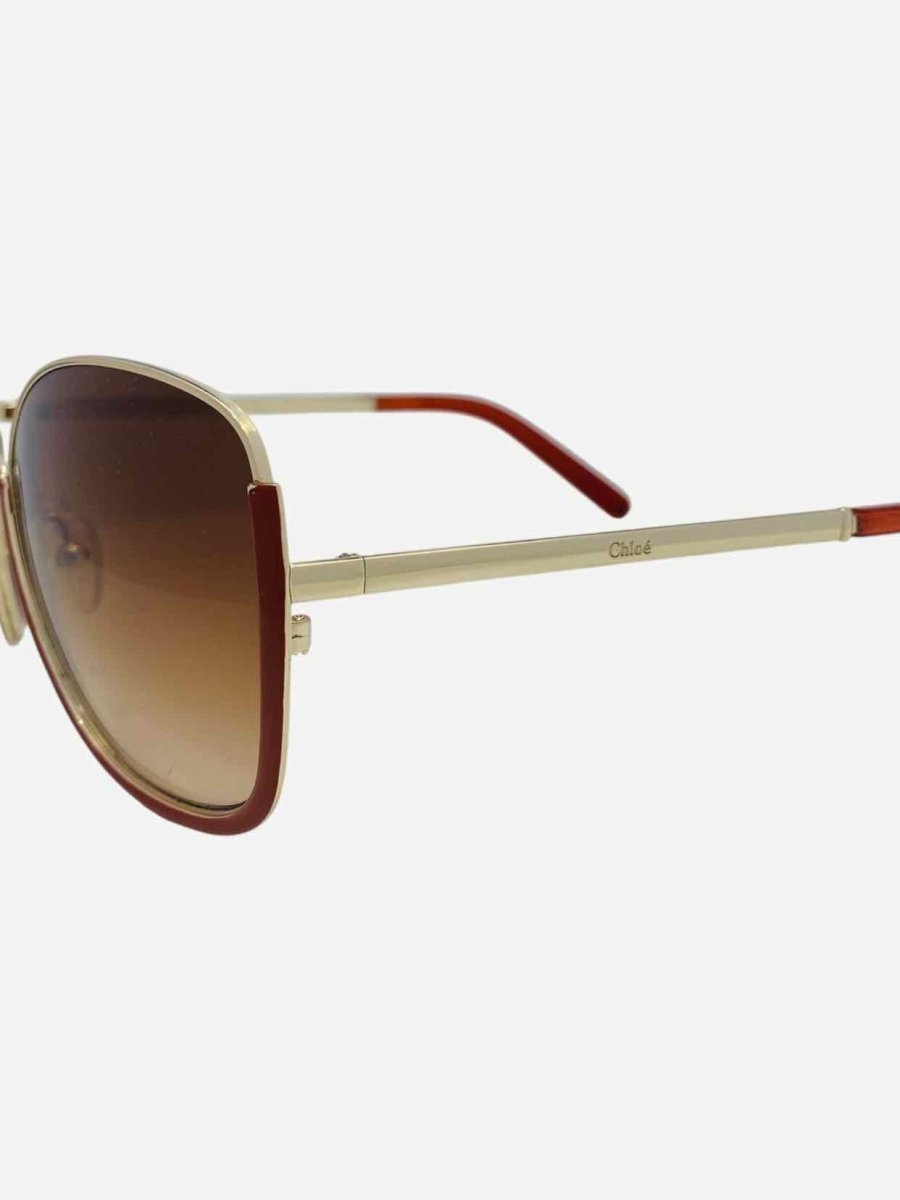 Pre - loved CHLOE Two Tone Burgundy Sunglasses at Reems Closet