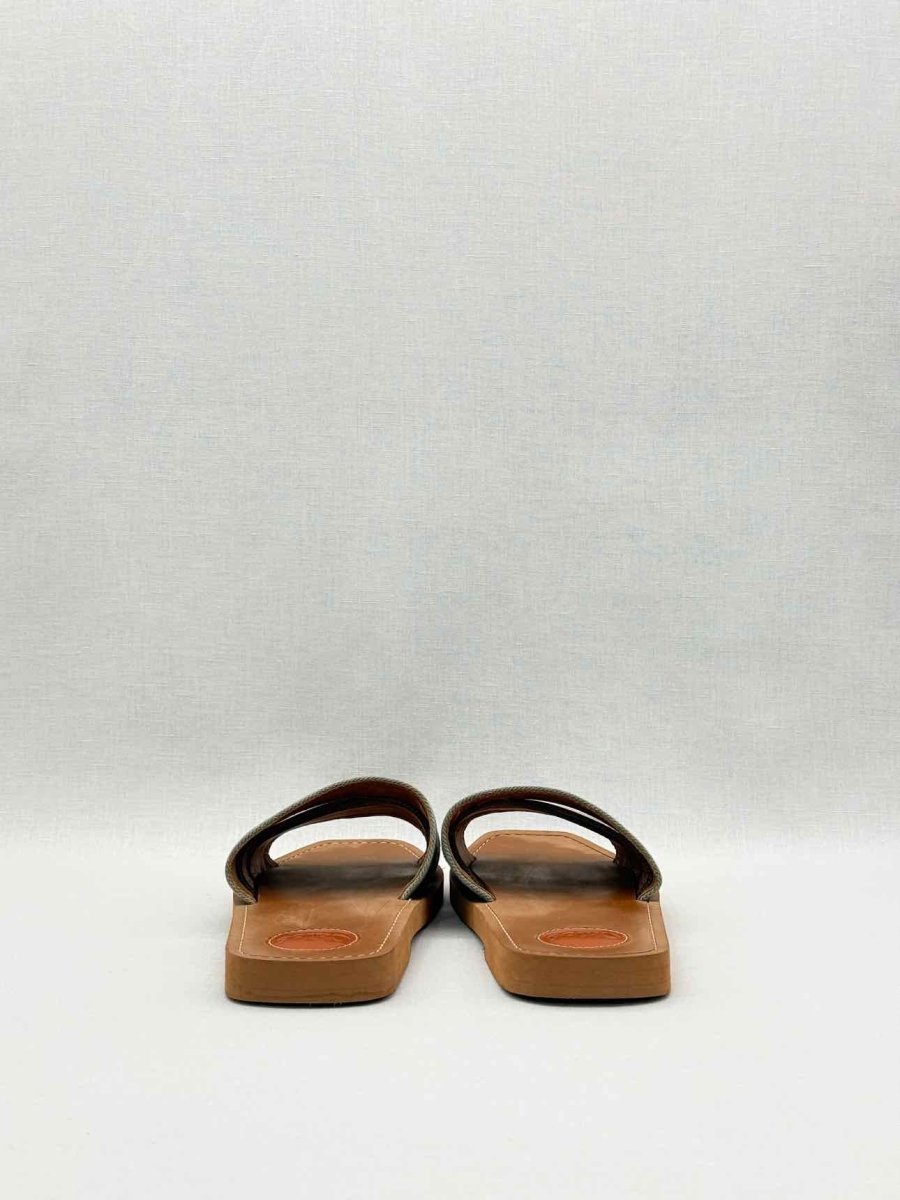 Pre-loved CHLOE Woody Green Logo Size EU 40 Sandals at Reems Closet