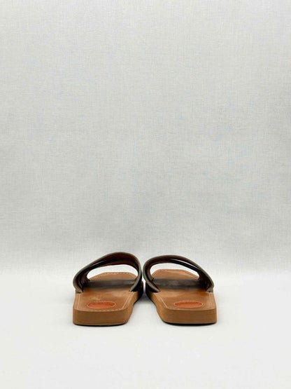 Pre-loved CHLOE Woody Green Logo Size EU 40 Sandals at Reems Closet