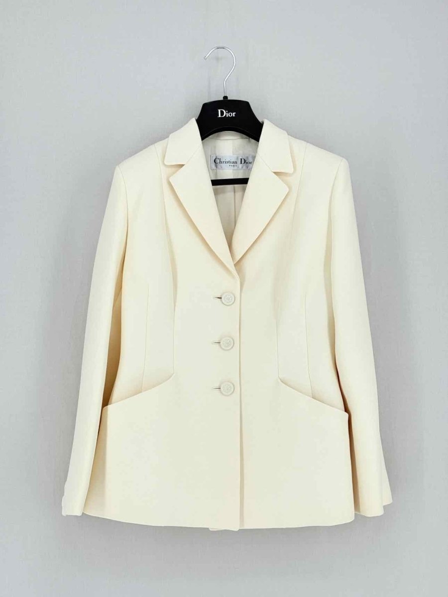 Pre - loved CHRISTIAN DIOR 30 Montaigne Beige Size US 8 Jacket at Reems Closet