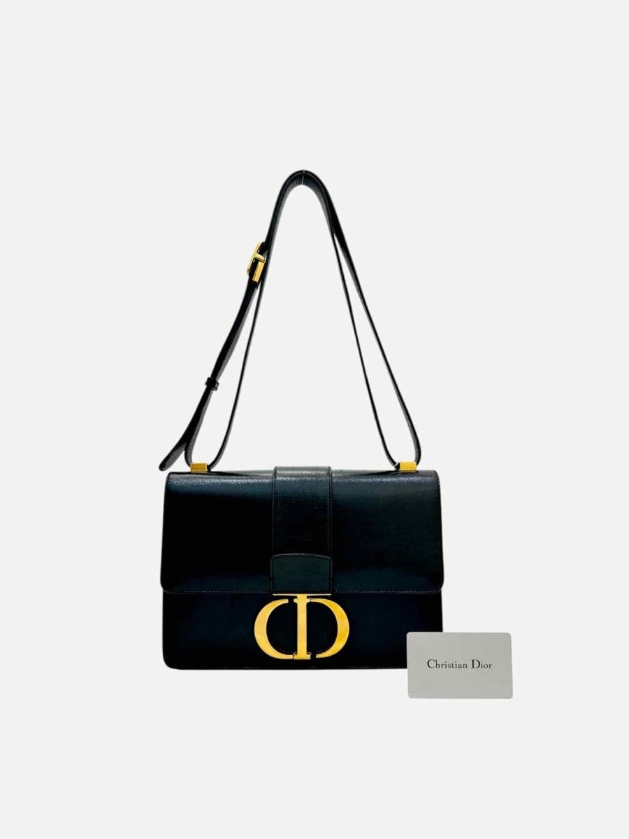 Pre - loved CHRISTIAN DIOR 30 Montaigne Black Shoulder Bag at Reems Closet