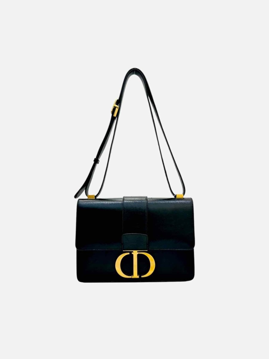 Pre - loved CHRISTIAN DIOR 30 Montaigne Black Shoulder Bag at Reems Closet