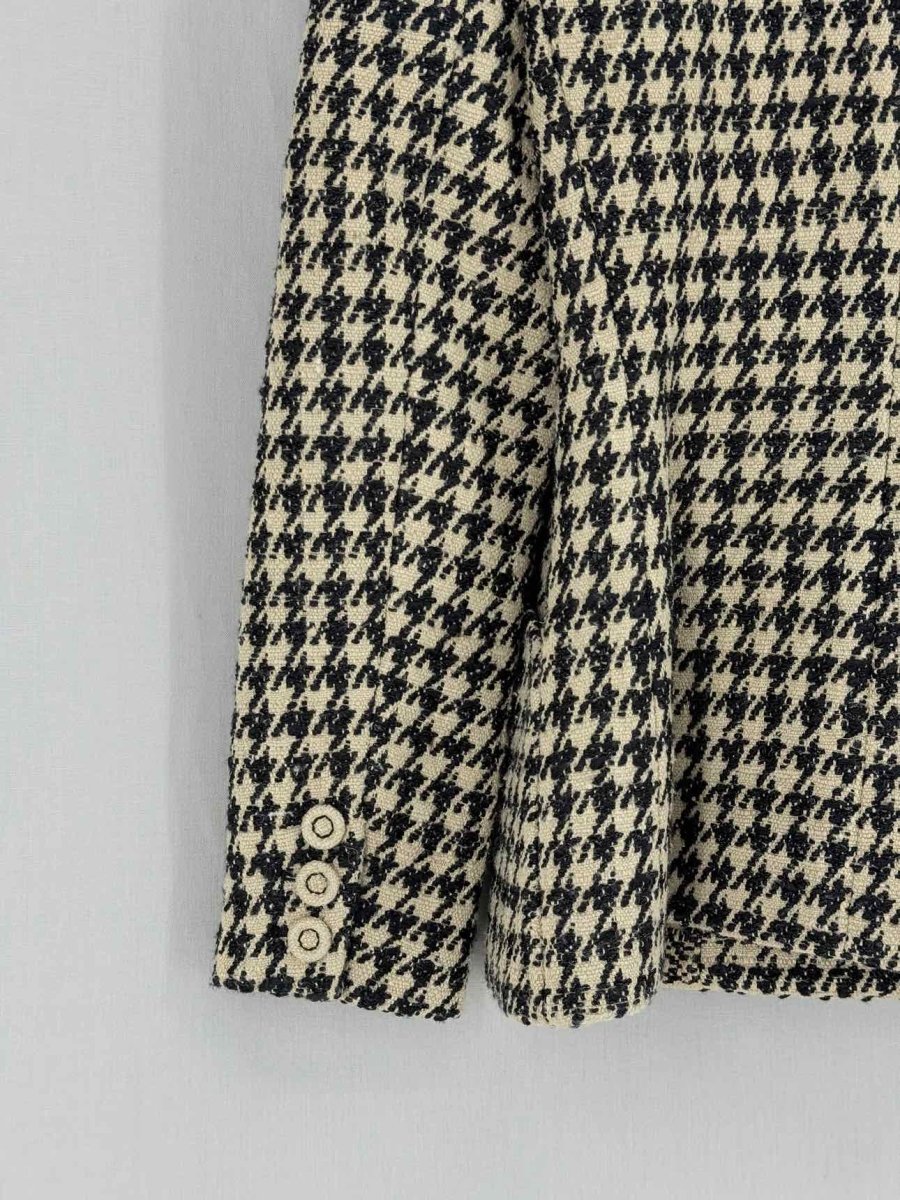 Pre - loved CHRISTIAN DIOR Bar Black & Beige Size US 6 Jacket at Reems Closet