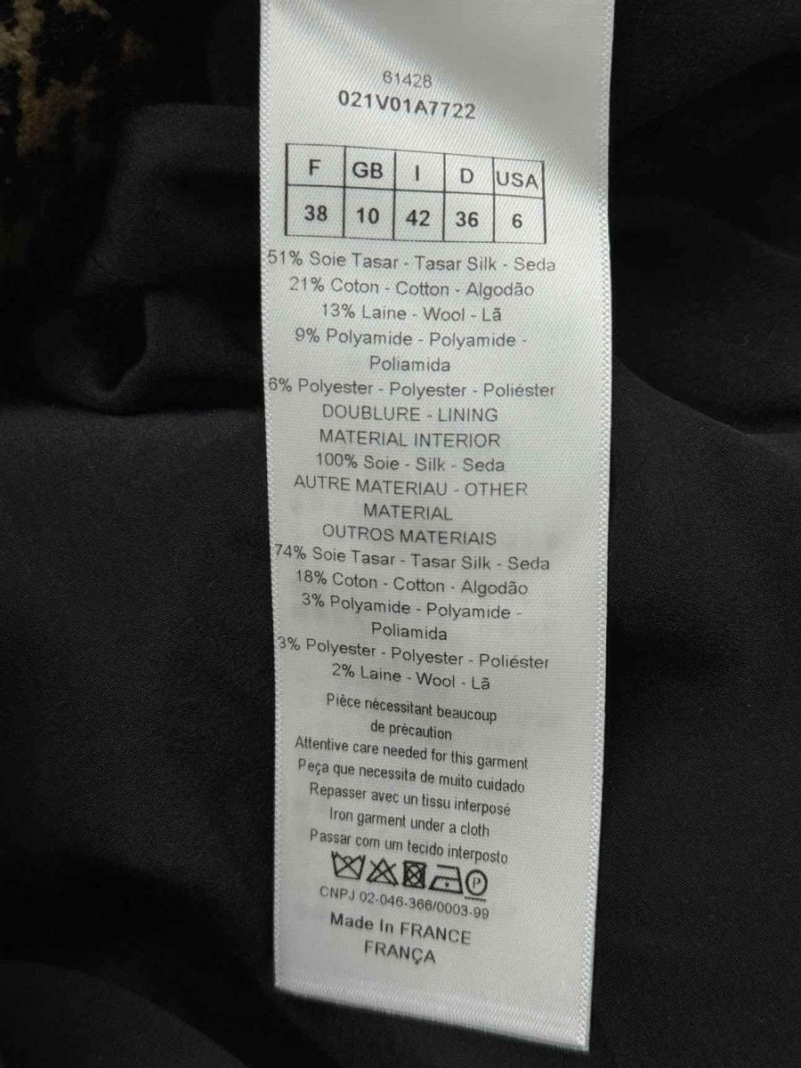 Pre - loved CHRISTIAN DIOR Bar Black & Beige Size US 6 Jacket at Reems Closet