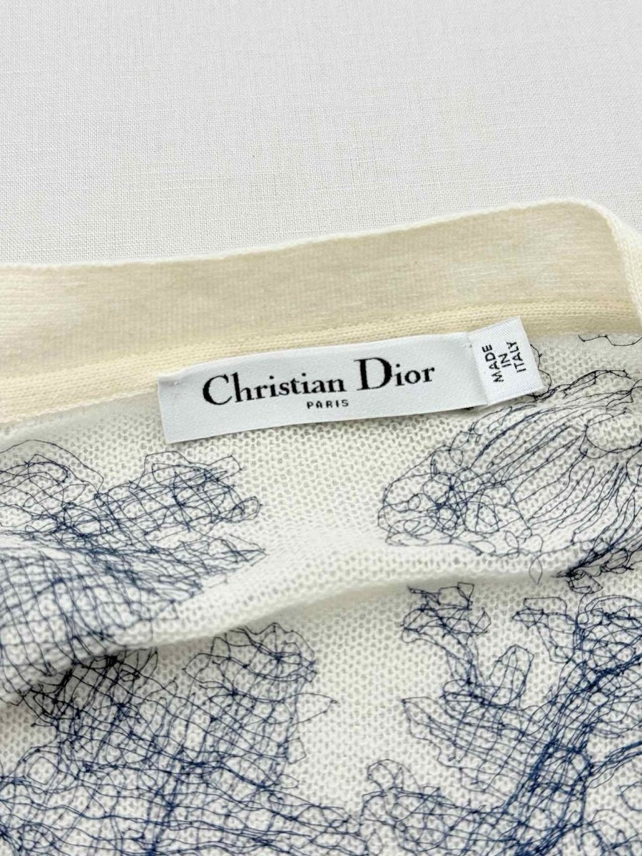 Pre - loved CHRISTIAN DIOR Beige & Black Print Size US 2 Cardigan at Reems Closet