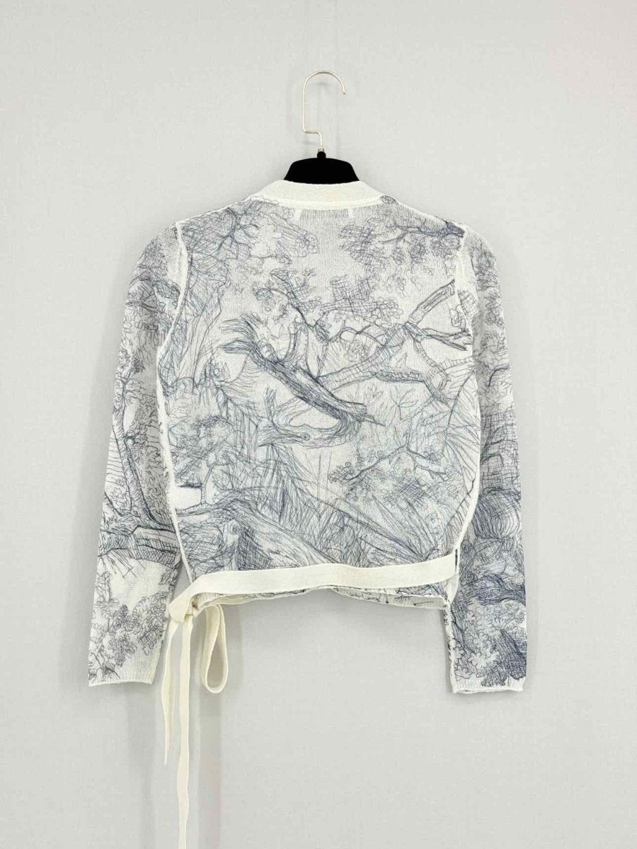Pre - loved CHRISTIAN DIOR Beige & Black Print Size US 2 Cardigan at Reems Closet