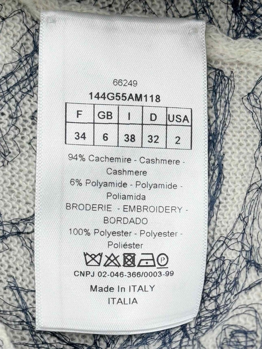 Pre - loved CHRISTIAN DIOR Beige & Black Print Size US 2 Cardigan at Reems Closet