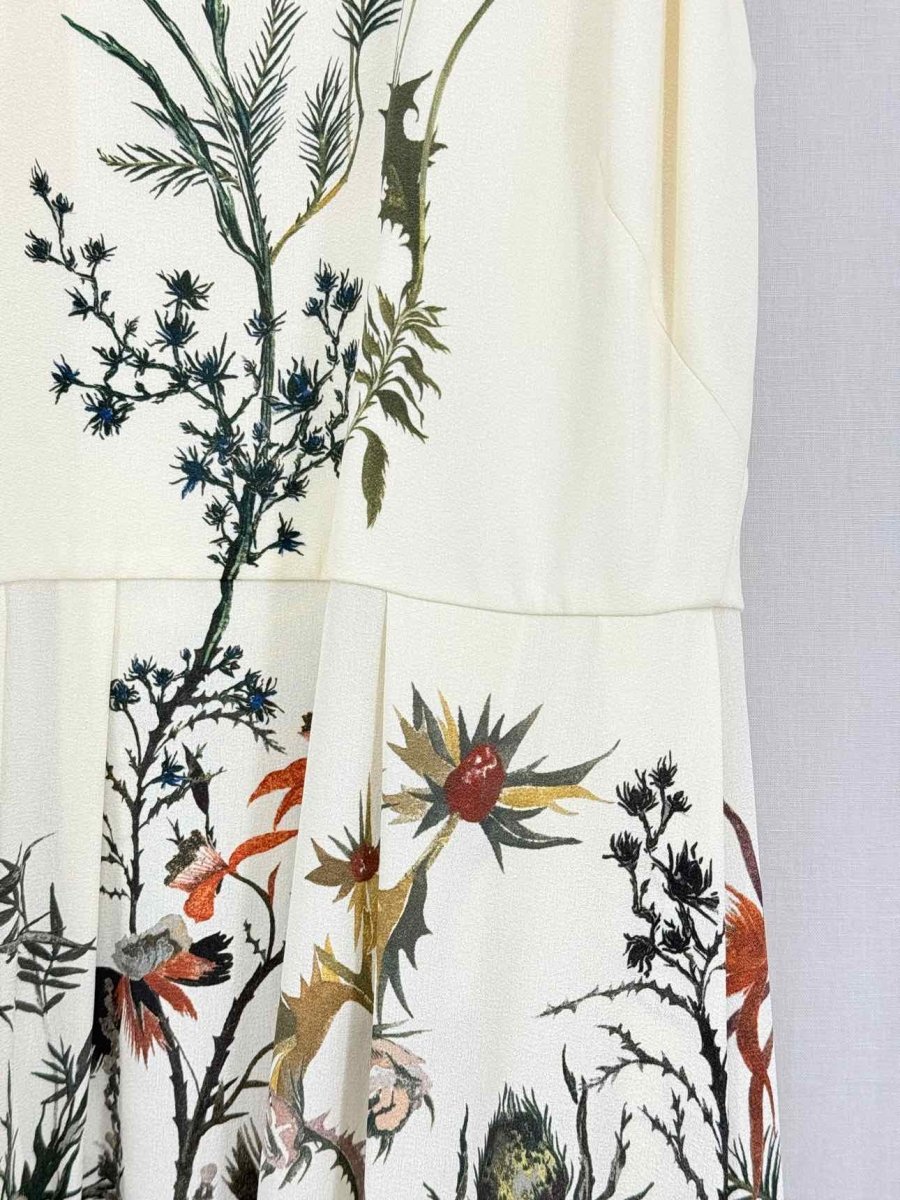 Pre - loved CHRISTIAN DIOR Beige Multicolor Size US 6 Midi Dress at Reems Closet