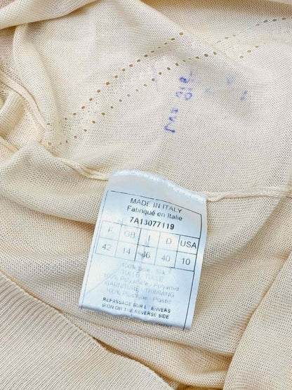 Pre - loved CHRISTIAN DIOR Beige Size US 10 Cardigan at Reems Closet