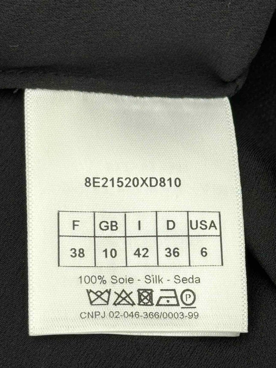 Pre - loved CHRISTIAN DIOR Black Embroidered Heart Size US 6 Blouse at Reems Closet