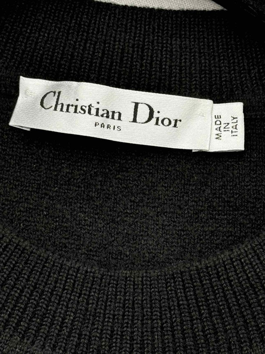 Pre - loved CHRISTIAN DIOR Black Embroidered Size US 4 Sweater at Reems Closet