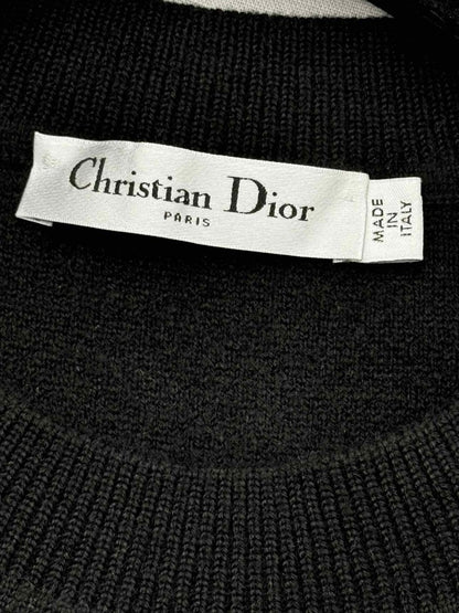 Pre - loved CHRISTIAN DIOR Black Embroidered Size US 4 Sweater at Reems Closet
