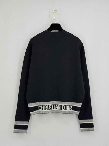 Pre - loved CHRISTIAN DIOR Black Embroidered Size US 4 Sweater at Reems Closet