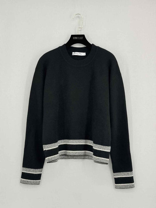 Pre - loved CHRISTIAN DIOR Black Embroidered Size US 4 Sweater at Reems Closet