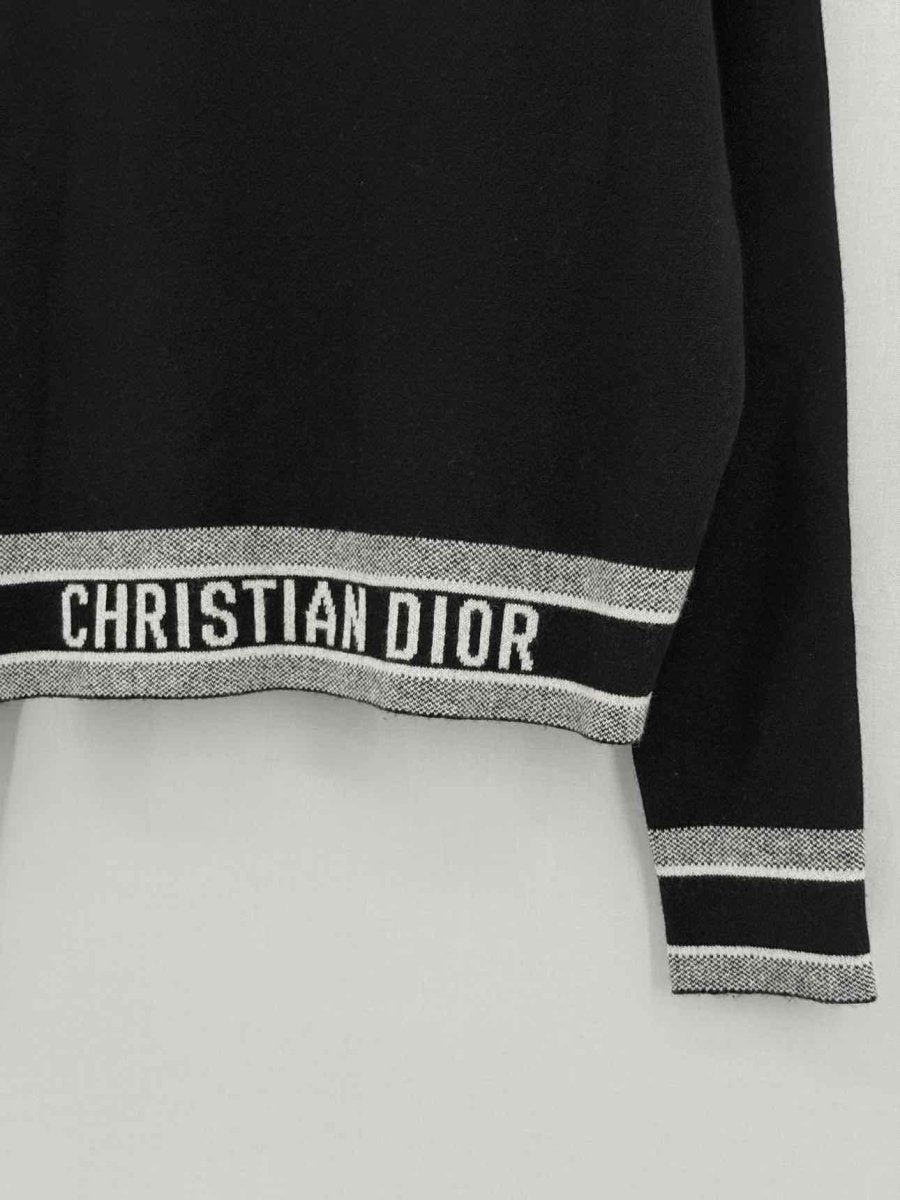 Pre - loved CHRISTIAN DIOR Black Embroidered Size US 4 Sweater at Reems Closet
